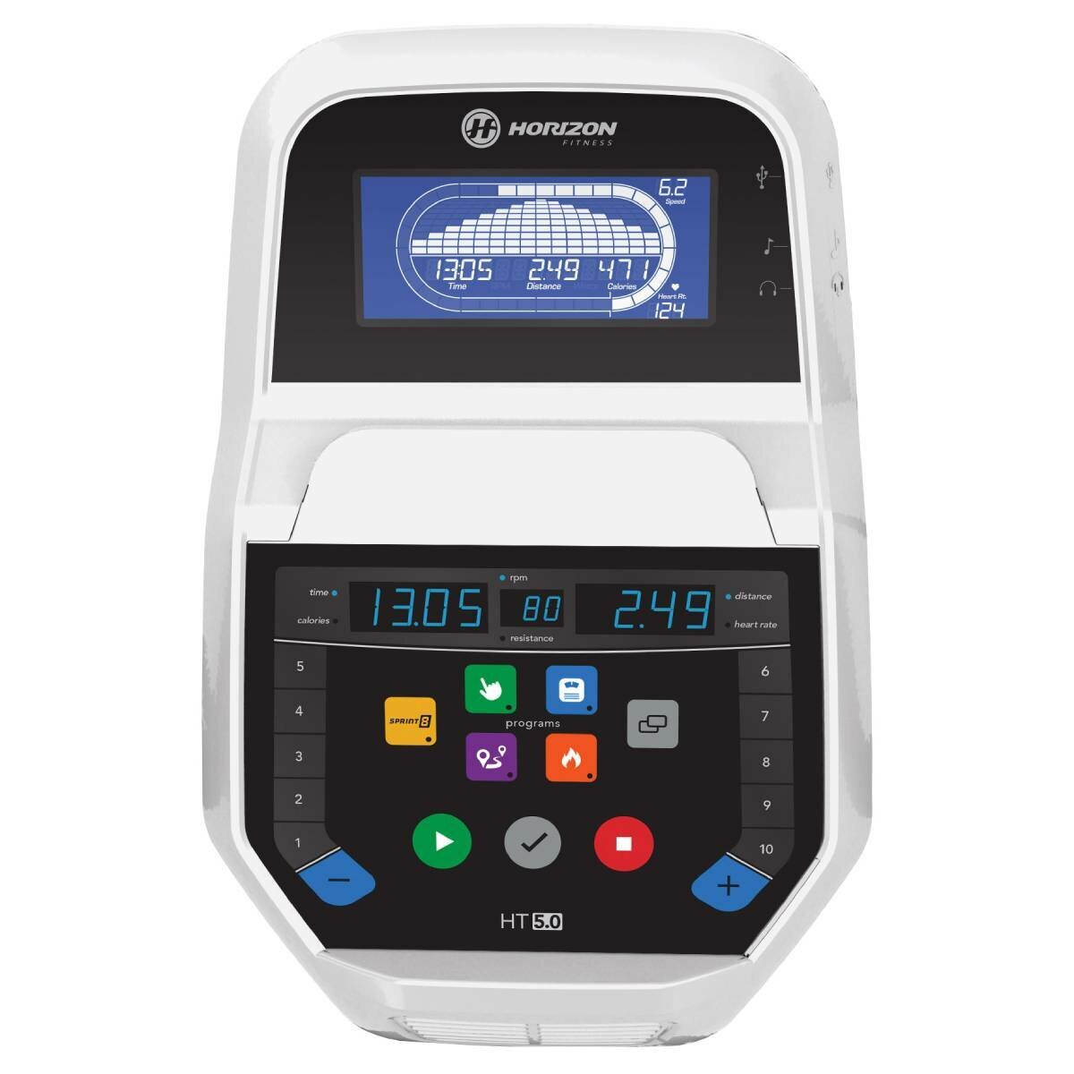 Horizon Fitness Peak Trainer - 10 levels ECB and fan resistance - 5.5in LCD display - HT5.0-02-PT