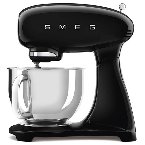 Smeg 50's Style Stand Mixer 4.8L - 1000W, Black, Planetary Mixing, 10 Speeds - SMF05BLAU