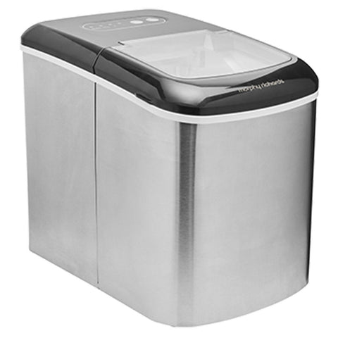Morphy Richards Benchtop Ice Maker - 600g Ice Bin, Small or Large Cubes, Stainless Steel - MRIM15SS