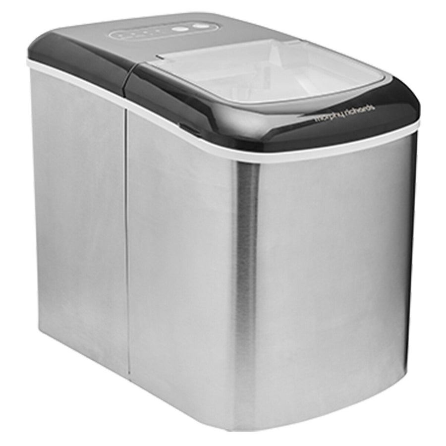 Morphy Richards Benchtop Ice Maker - 600g Ice Bin, Small or Large Cubes, Stainless Steel - MRIM15SS