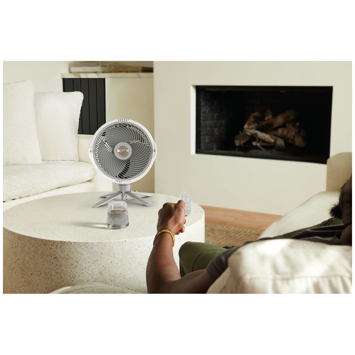 Shark FlexBreeze ProMist Misting Tower Fan - Built-in Water Tank, Oscillation, White - FA302WHANZ