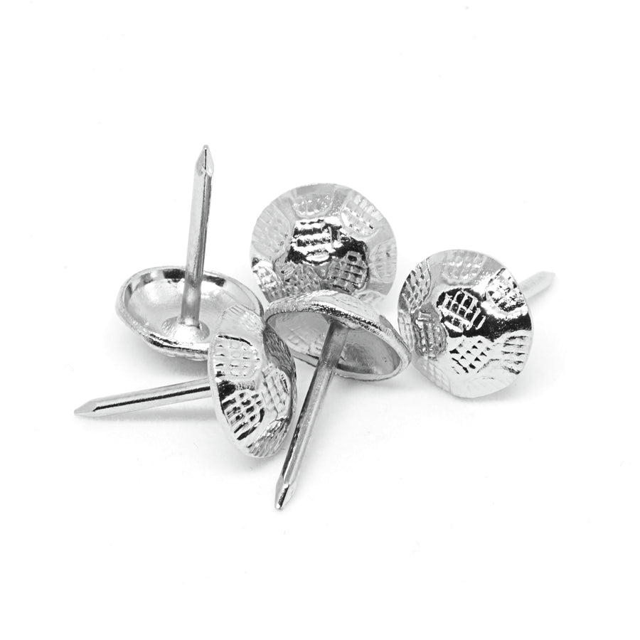 Pinnacle Nickel Plated Hammer Head Upholstery Nails - 50 Pack