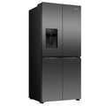 Hisense 483L French Door Fridge - Dark Stainless Steel - Non-Plumbed Ice and Water Dispenser - HRCD483TBW