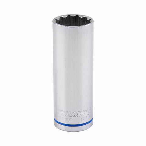 Kincrome 21mm 1/2" Drive Deep Socket, Chrome Vanadium Steel, 12 Point, Rust Resistant