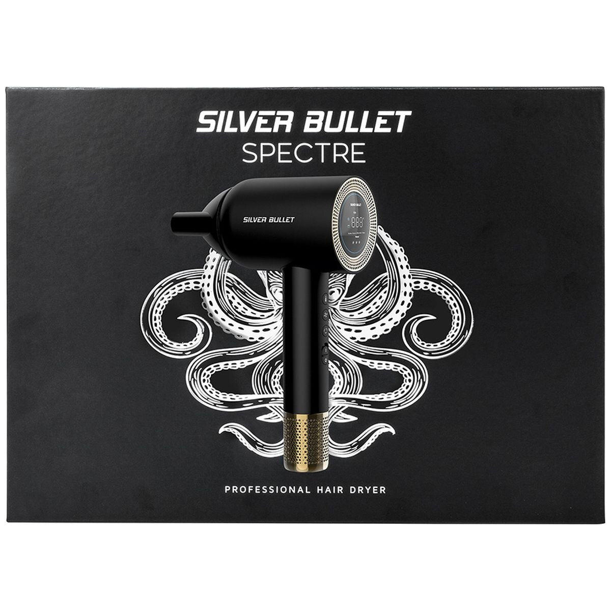 Silver Bullet Spectre hair dryer - 1600W to 2000W motor, five modes, ionic - 900583