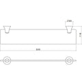 Caroma Elegance 500mm Chrome Glass Shelf, Wall Mount
