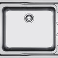 Franke Aton single bowl sink with right hand drainer - 18/10 stainless steel, push button waste - ANX211RHD
