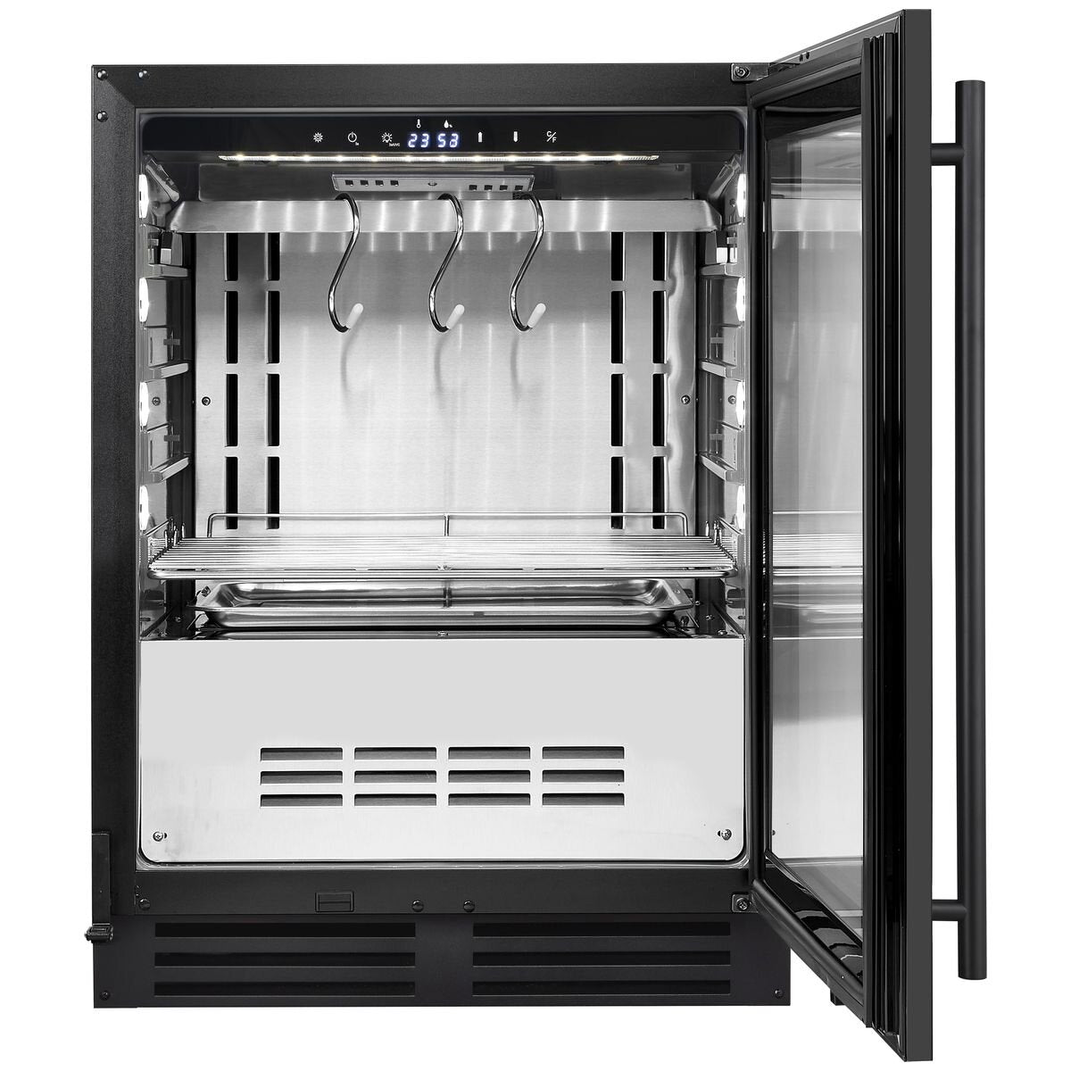 KingsBottle 98L Under Counter Steak and Meat Ager - Black, Right Hinge, Glass Door - KB50SA-FG-RHH