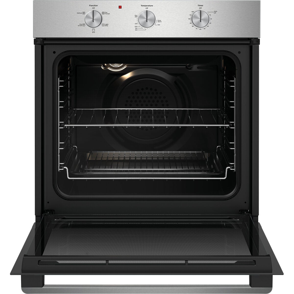 Westinghouse 60cm multi-function oven - 80L, stainless steel, 10A plug and lead, easy glide racks - WVE6314SD