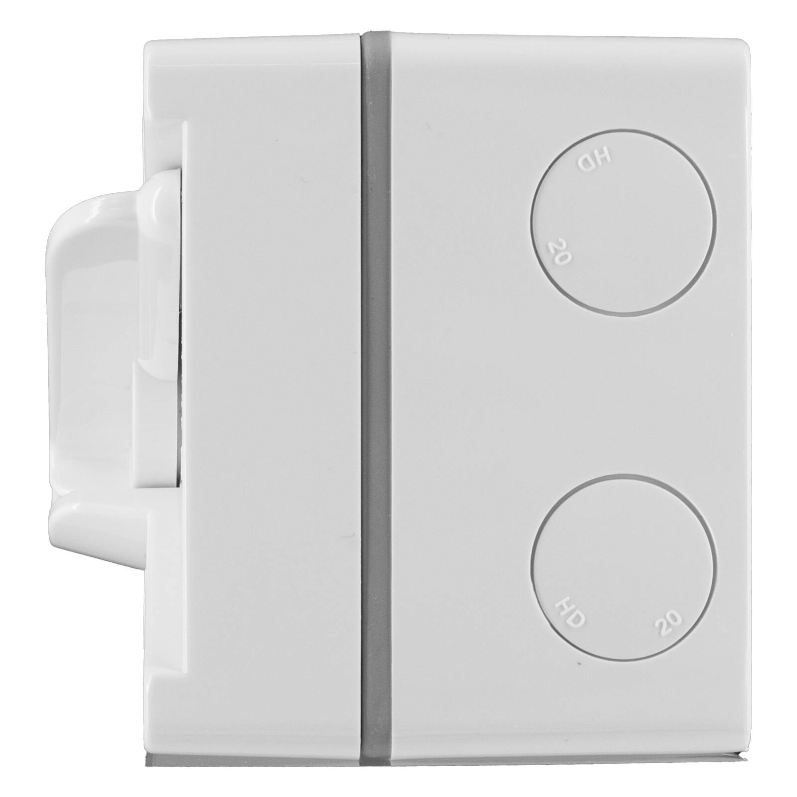 DETA IP66 Weatherproof Double Pole Isolator 20A 250V 6091B, White Polycarbonate