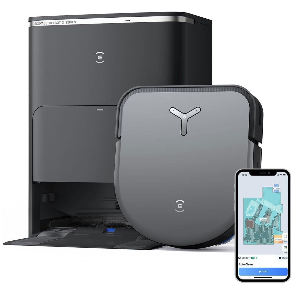 Ecovacs Deebot X5 Pro Omni robot vacuum and mop - 12,800Pa suction - hot water mop washing - DDX39-BLK