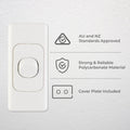DETA Single Architrave Switch - White Polycarbonate Vertical 10A 240V