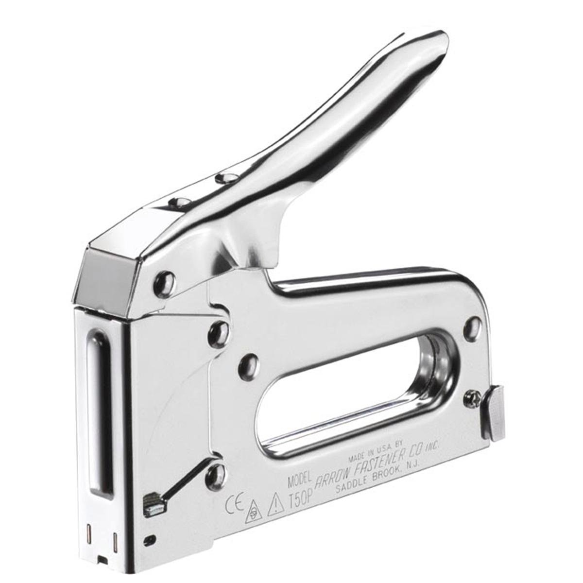 Arrow T50 Heavy Duty Staple Gun - All Steel - Chrome - 178mm x 216mm x 38mm - SuperSaverAU - view 1