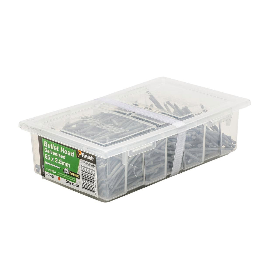 Paslode Galvanised Bullet Head Nails 65mm 2.8mm 2kg Corrosion Resistant - SuperSaverAU - view 1