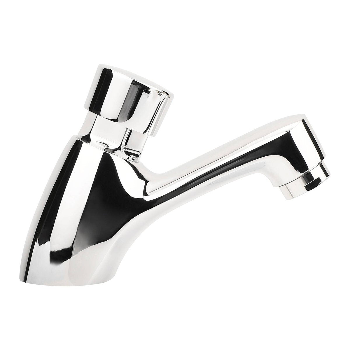 Shaw Mason Chrome Timed Push Button Basin Pillar Tap - 7 Sec Flow - 165mm x 155mm - SuperSaverAU - view 1
