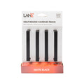 Lane 96mm Matte Black Half Round Square Handle - Zinc Alloy - 4 Pack