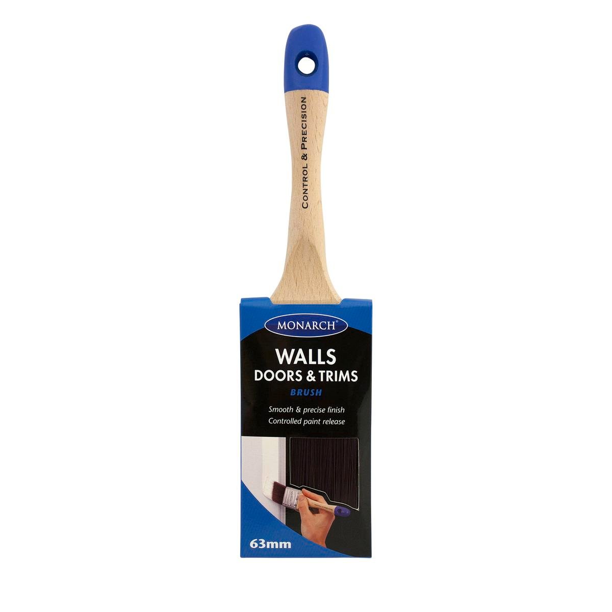 Monarch Walls Doors and Trims Paint Brush - 63mm - Synthetic Filament - Ergonomic Handle - SuperSaverAU - view 1