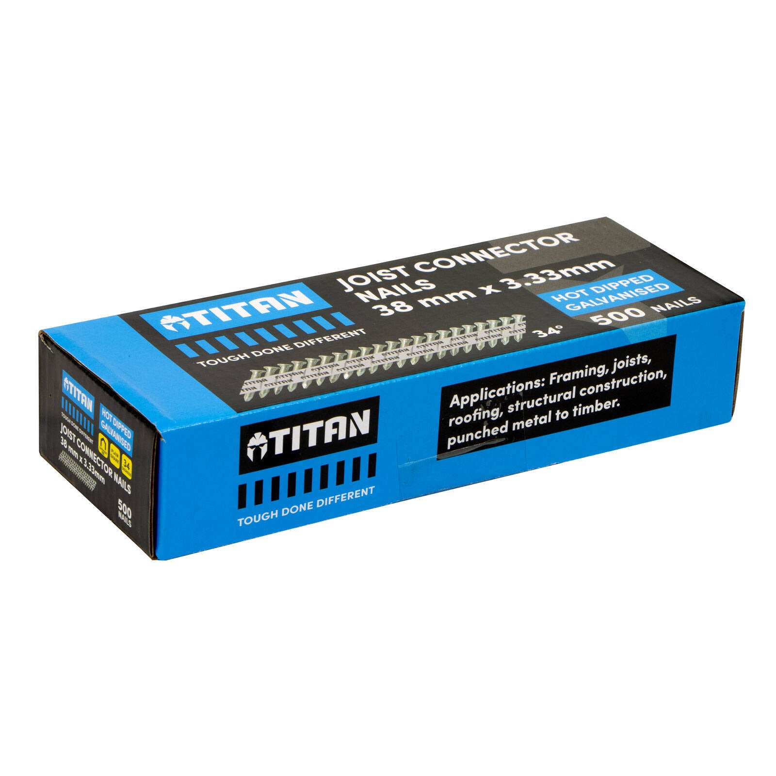 Titan 38 x 3.33mm Hot Dipped Galvanised Joist Connector Nails 500 Pack