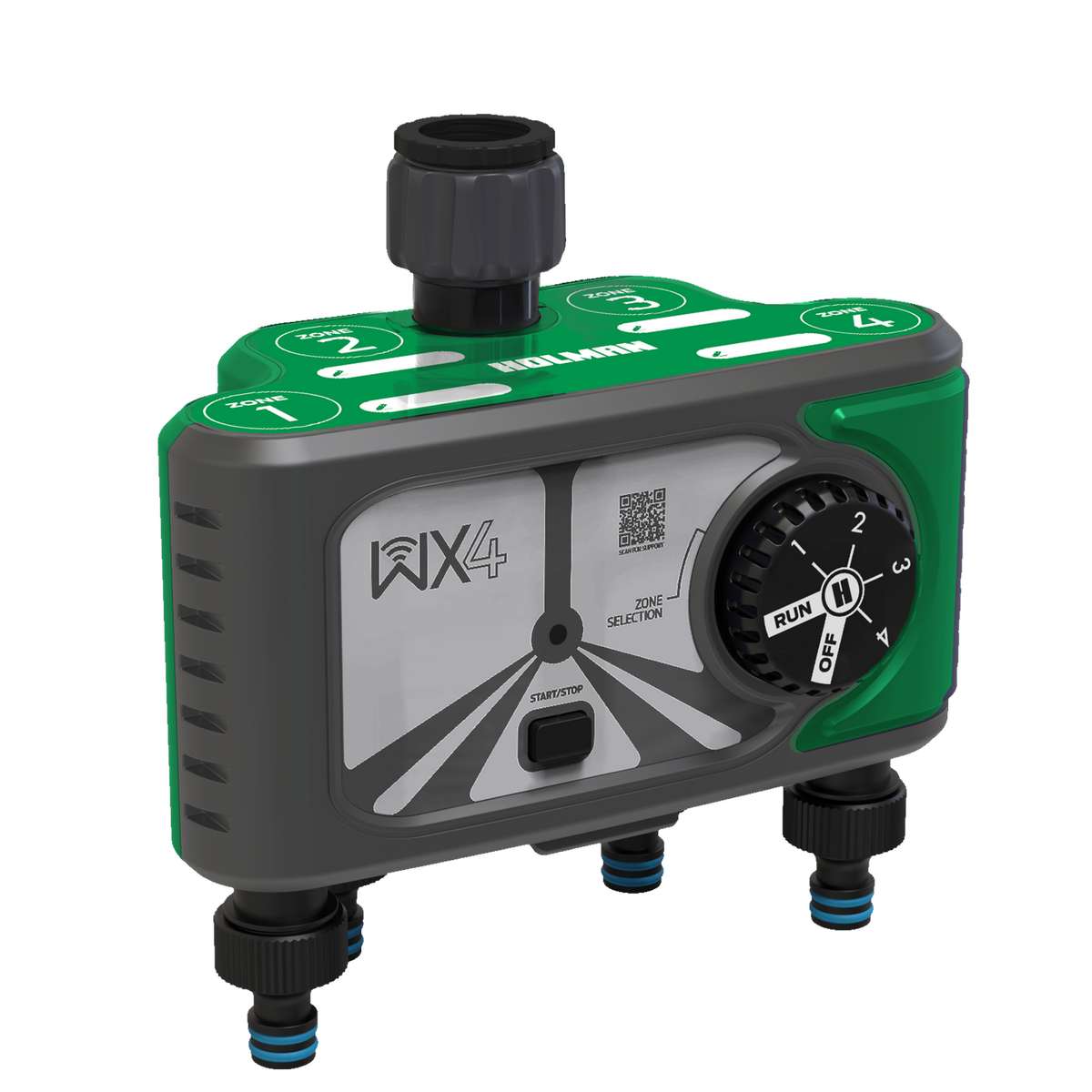 Holman wx4 Wi-Fi Tap Timer - 4x Outlet - 118mm x 192mm x 215mm - Smart Irrigation - SuperSaverAU - view 1