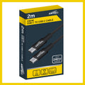 Antsig 2m 240W USB-C to USB-C Cable AP240WCC2 - Nylon Braided, Fast Charge & Data