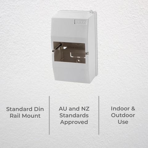 DETA 4 Module Enclosure, White Polycarbonate, 153mm x 88mm x 69mm, Indoor