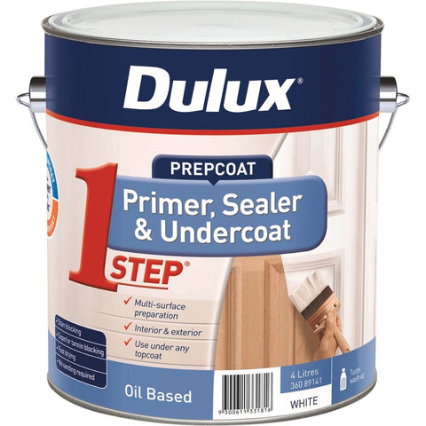 Dulux White Prepcoat 4L Oil Based Primer Sealer - Fast Drying - Multi-Surface - SuperSaverAU - view 1
