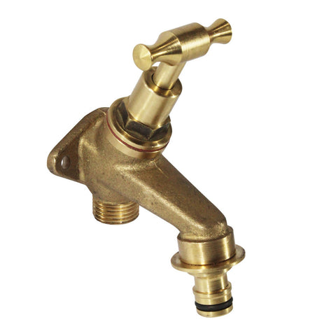 Fix-A-Tap Garden Tap 'N' Snap 13mm 1/2" Brass Lead-Free T-Handle Angled