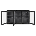 Husky 307L triple door outdoor beverage fridge - black, anti-condensation glass doors - ALFC3BLK840ELB