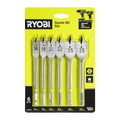 Ryobi 6 Piece Spade Bit Set - 14mm to 25mm - Wing Spur Design - Timber Drilling - SuperSaverAU - view 1