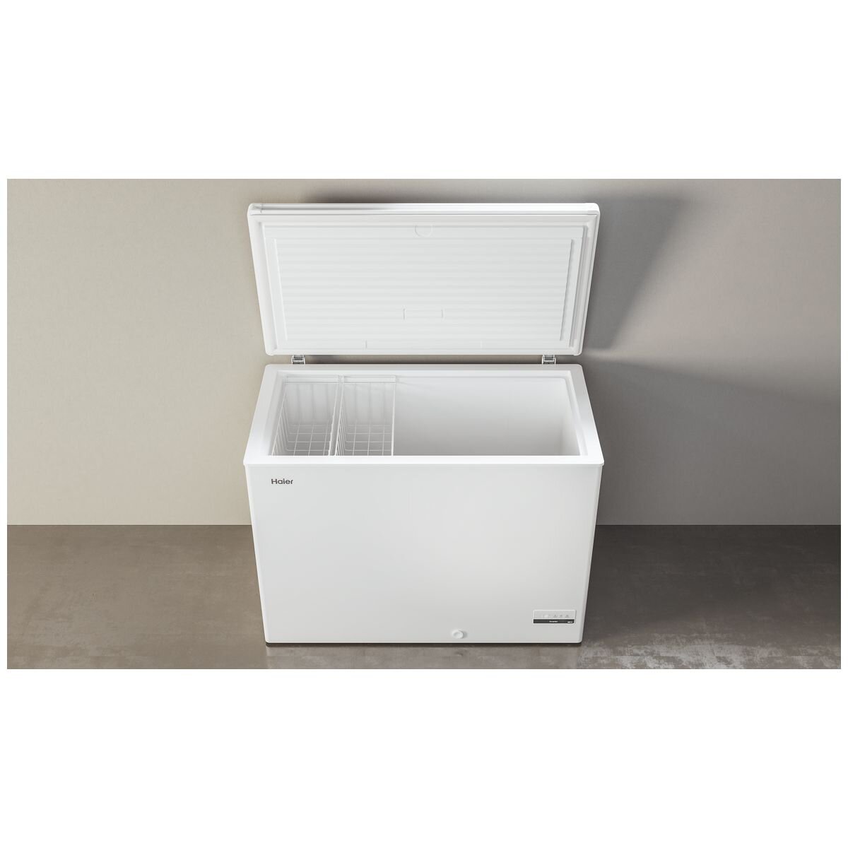 Haier 301L Hybrid Chest Freezer - White, Four-Sided Cooling, 5.5 Star Energy Rating - HCF300W