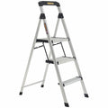 Gorilla Three Step Ladder with Tool Tray - Lightweight Aluminium, Compact Folding, 120kg Max Load - GOR-3TT