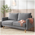 Zinus York 2 seater fabric sofa - grey, pine wood frame, rubber wood legs - AU-USSTD2ZC-59G