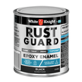 White Knight Rust Guard 250ml Black Gloss Epoxy Enamel Metal Paint