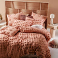 Linen House Haze Double Quilt Cover Set - Cotton, Includes 2 Pillowcases, Rosette - 01702I378