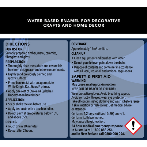 White Knight 250ml Royal Blue Strokes & Splashes Gloss Paint - UV Resistant