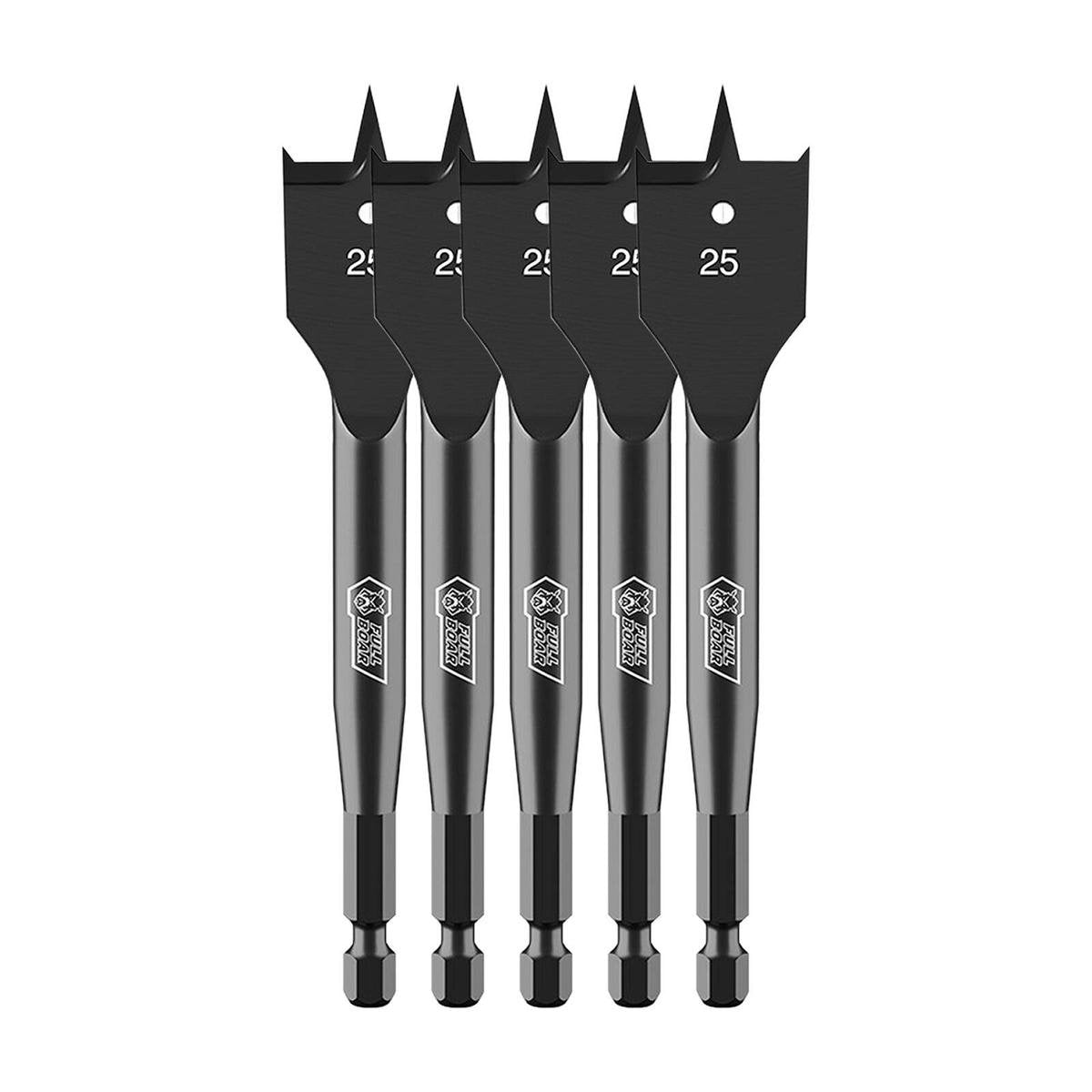 Full Boar 5 Piece 25mm Spade Bit Set - Durable Steel - Efficient Drilling - SuperSaverAU - view 1