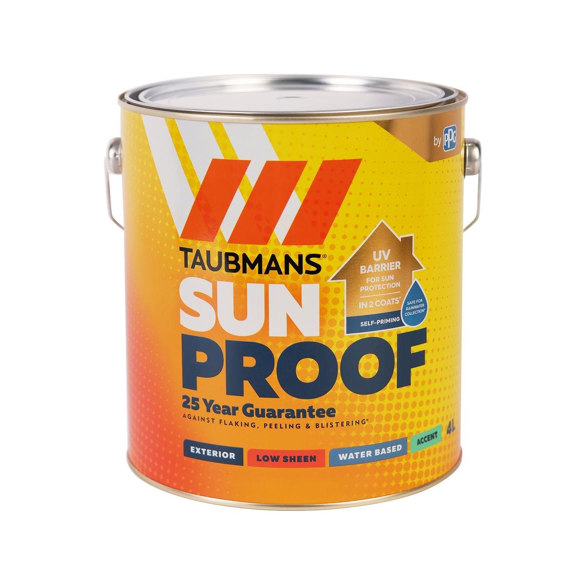 Taubmans 4L Accent Sheen Low Sunproof Exterior Paint - 4L - UV Protection, Self-Priming - SuperSaverAU - view 1