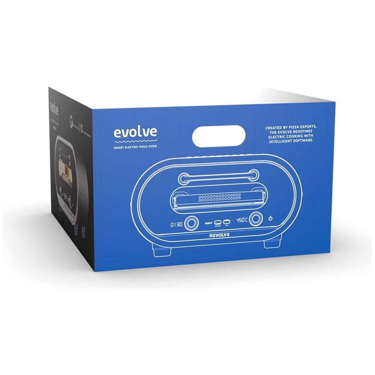 Evolve dark grey smart electric pizza oven - 450°C, 13-inch rotating stone, indoor and outdoor - RVEPO1001-AN