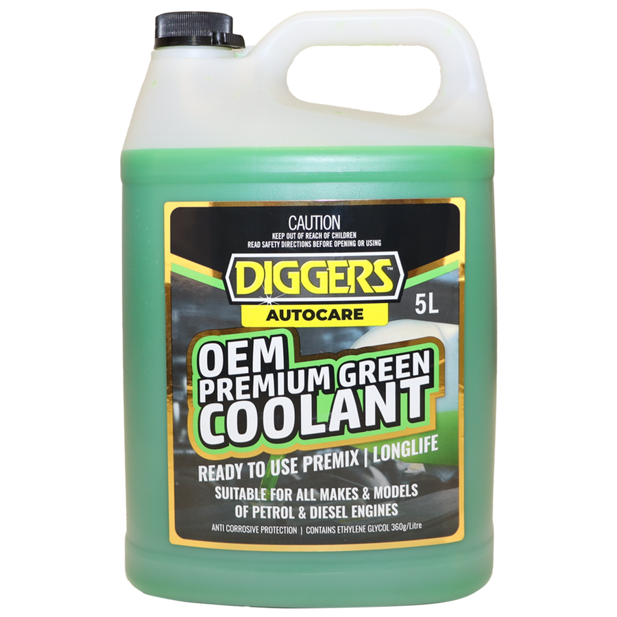 Diggers 5L OEM Premium Green Coolant - Anti-Corrosive Protection - Ready to Use - SuperSaverAU - view 1