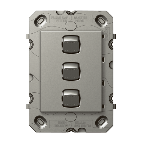 Hpm Arteor 3 Gang Wall Switch Grid - Magnesium - 113mm x 77mm - Modern Design - SuperSaverAU - view 1