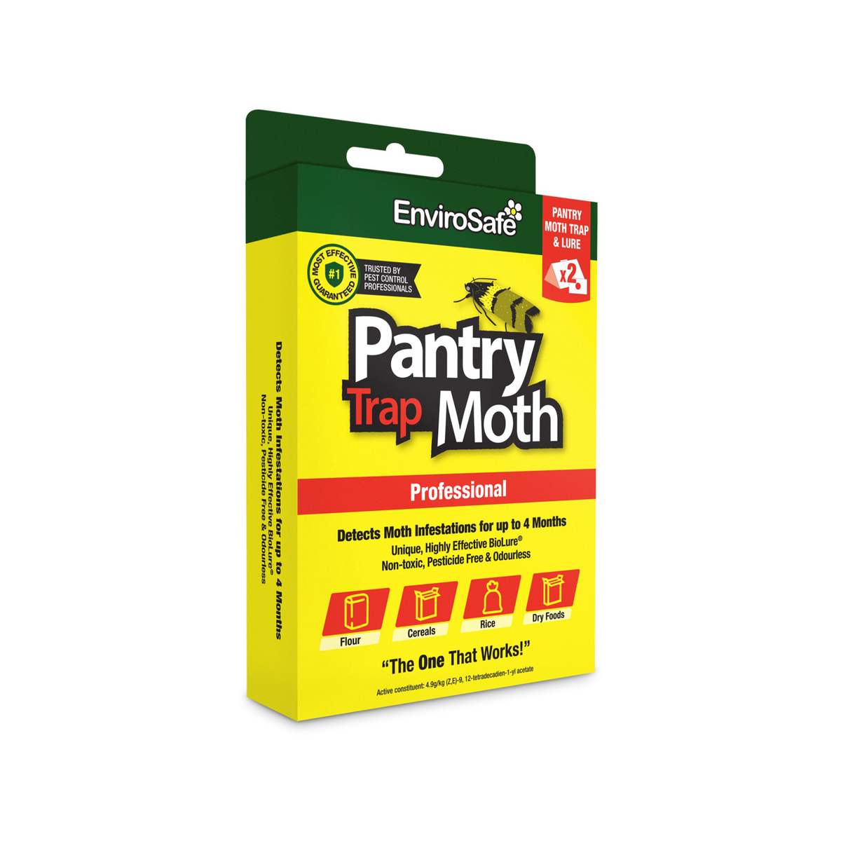 Envirosafe Professional Pantry Moth Trap 2 Pack - 105mm x 160mm - Yellow - Pesticide-Free - SuperSaverAU - view 1