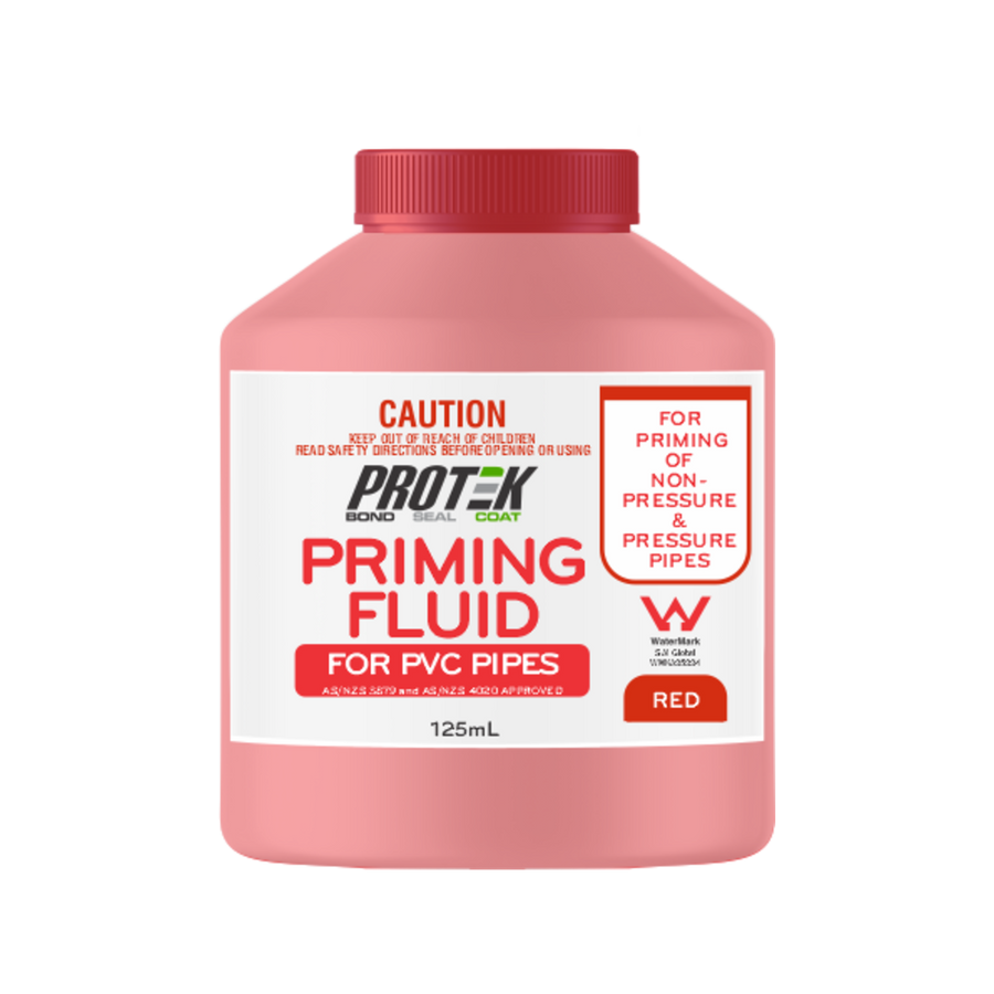 Protek 125ml Red Priming Fluid for PVC Pipe and Fittings