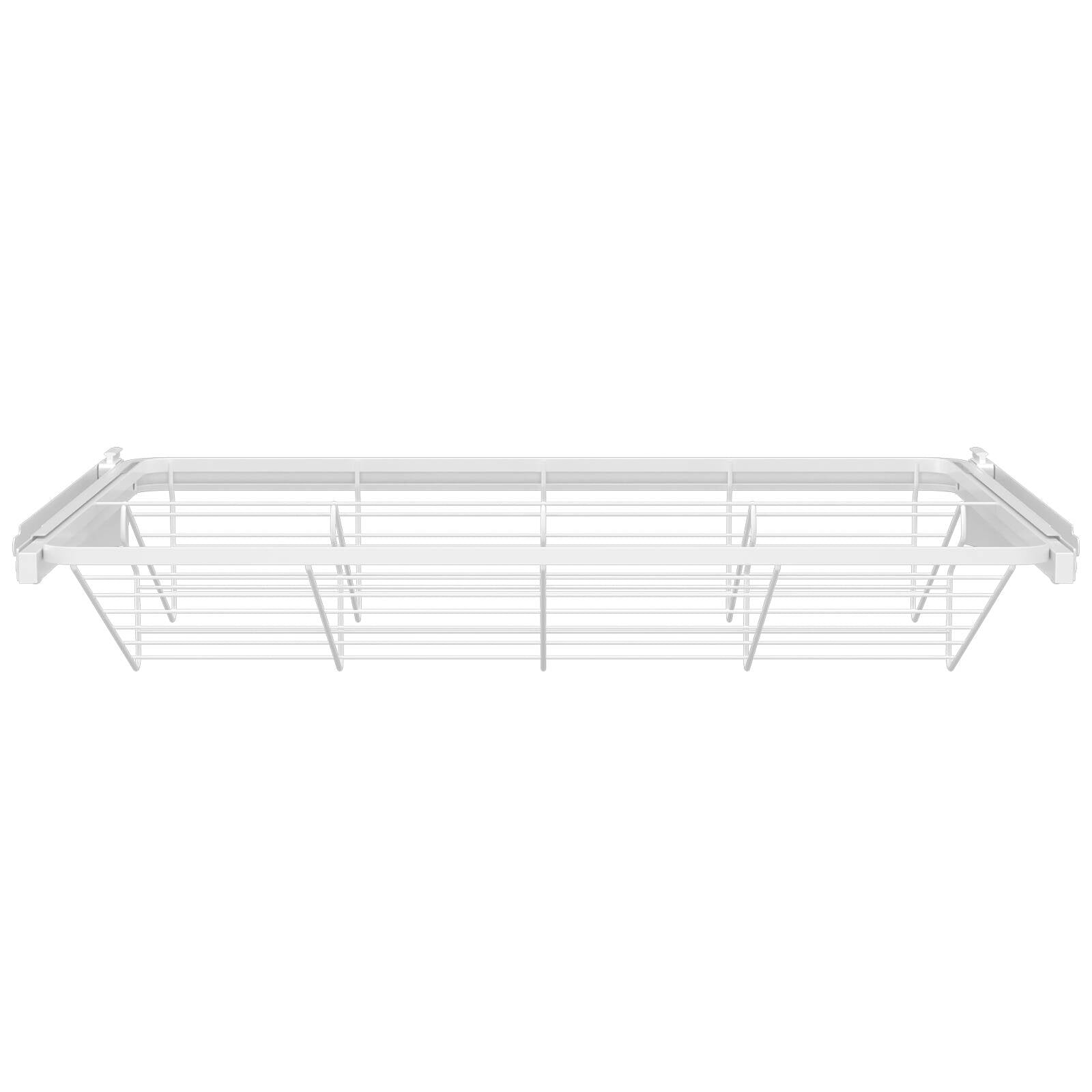 Flexi Storage Home Solutions White Double Slot Sliding Wire Shoe Rack - 600 x 97 x 430mm Steel