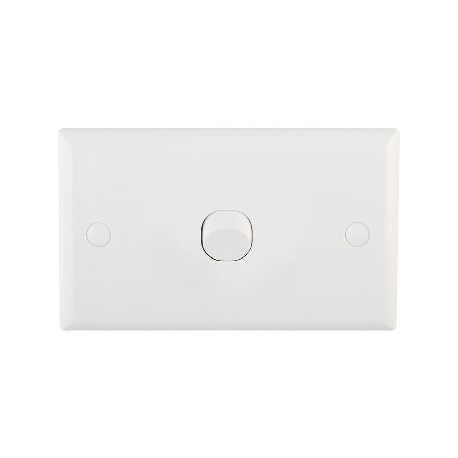 DETA White Solid Plate Single Switch - 1 Gang - Polycarbonate - Durable - SuperSaverAU - view 1