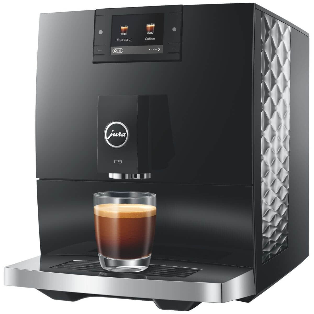 Jura C9 Automatic Coffee Machine - 17 Coffee Specialities, Colour Display, Piano Black - 15757