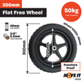 Move It Nylon Spoked Wheel 300mm Black Durable Outdoor Use - SuperSaverAU - view 2