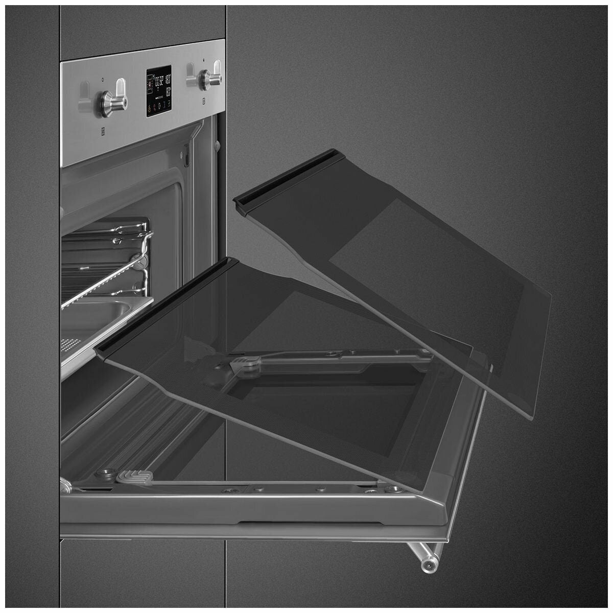 Smeg Compact Classic Steam 100 Oven - 40L Net, Stainless Steel, Combi Steam, Air Fry - SOA4302S3X