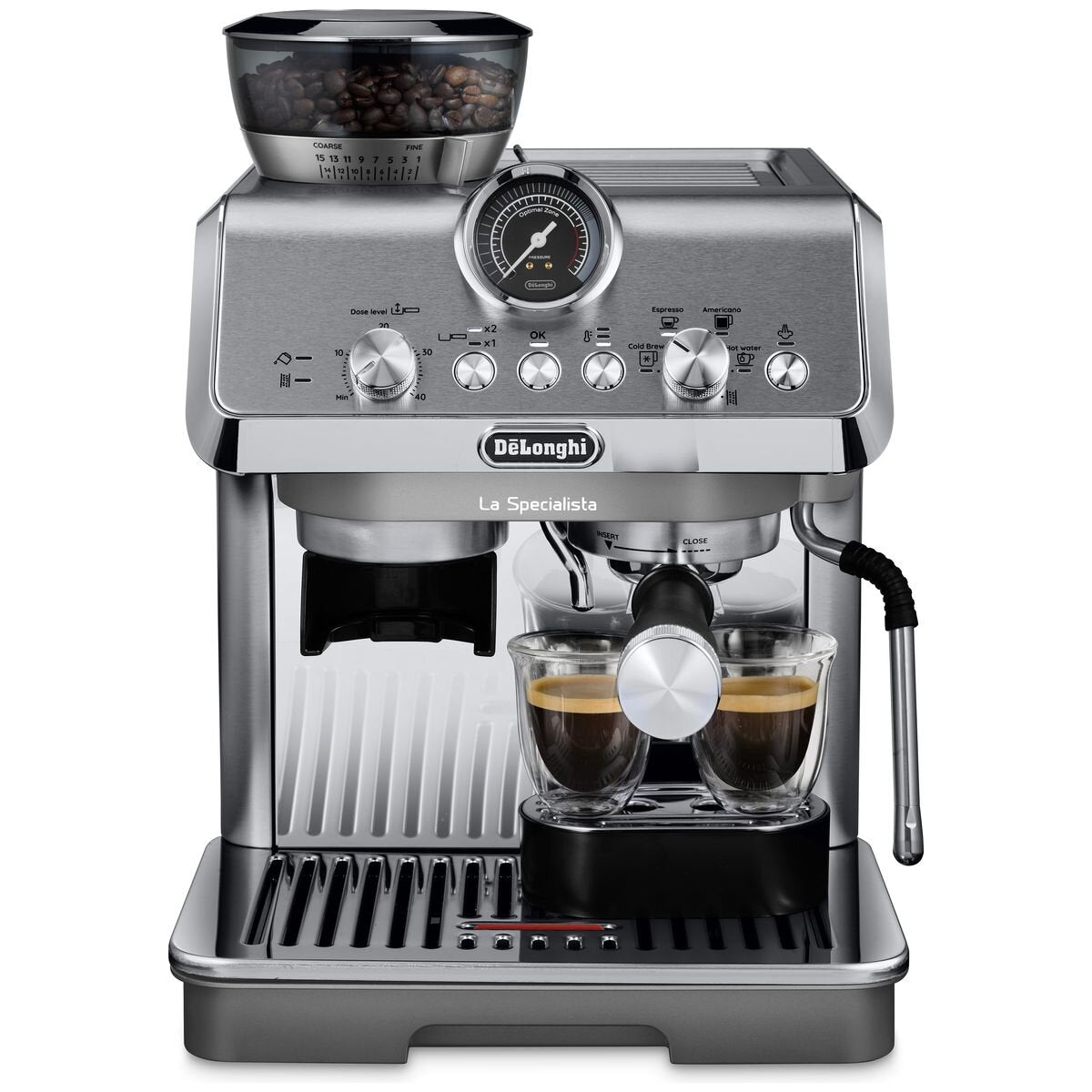 DeLonghi La Specialista Arte Evo Cold Brew manual coffee machine - metal - 15 grind settings - EC9255M2