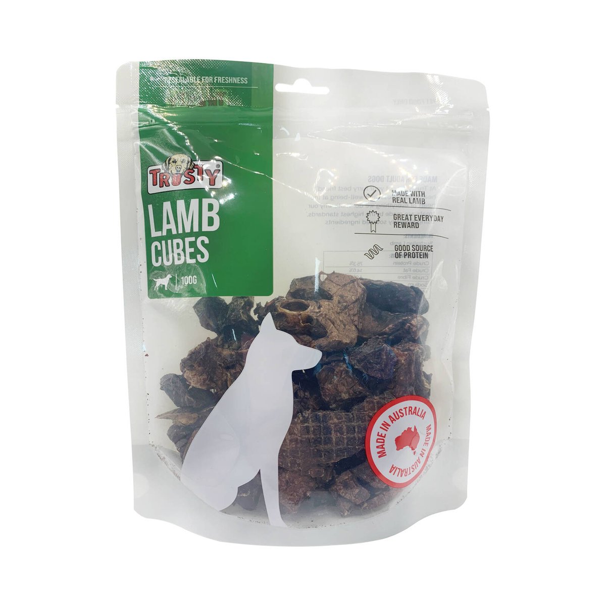 Trusty Premium Lamb Cubes Dog Treats - 100g - All-Natural Protein Snack - SuperSaverAU - view 1