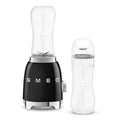 Smeg 50s Style Mini Personal Blender - Black - 300W, 2 x 600ml Tritan Renew Bottles - PBF01BLAU